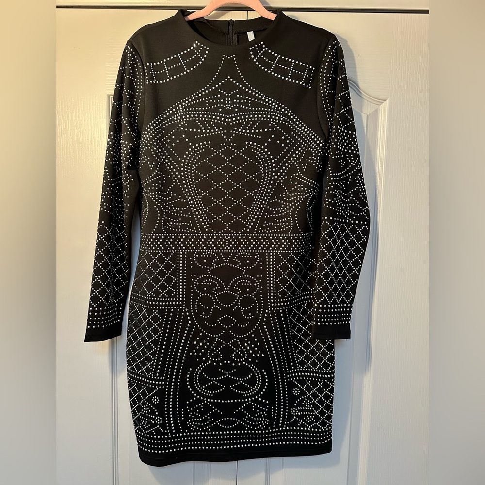 Meaneor Rhinestone Bodycon Dress